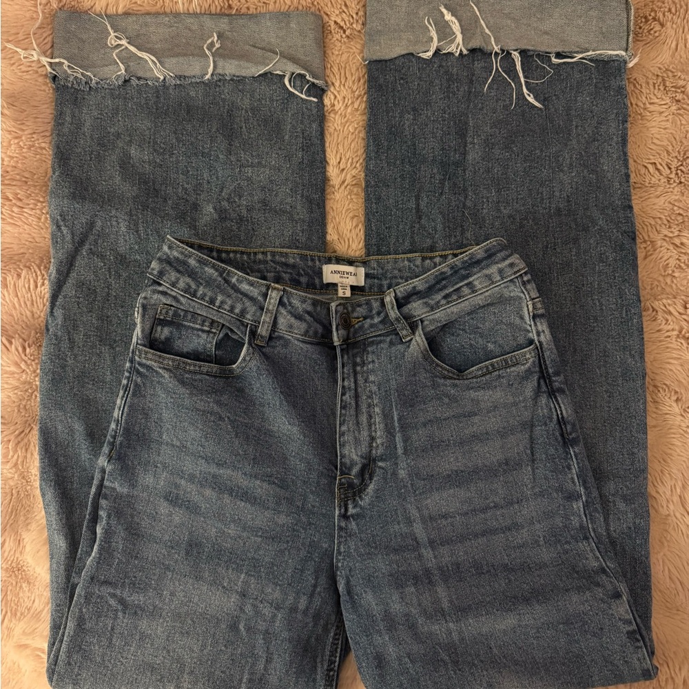 blue wide leg jeans - Picture 2 of 3